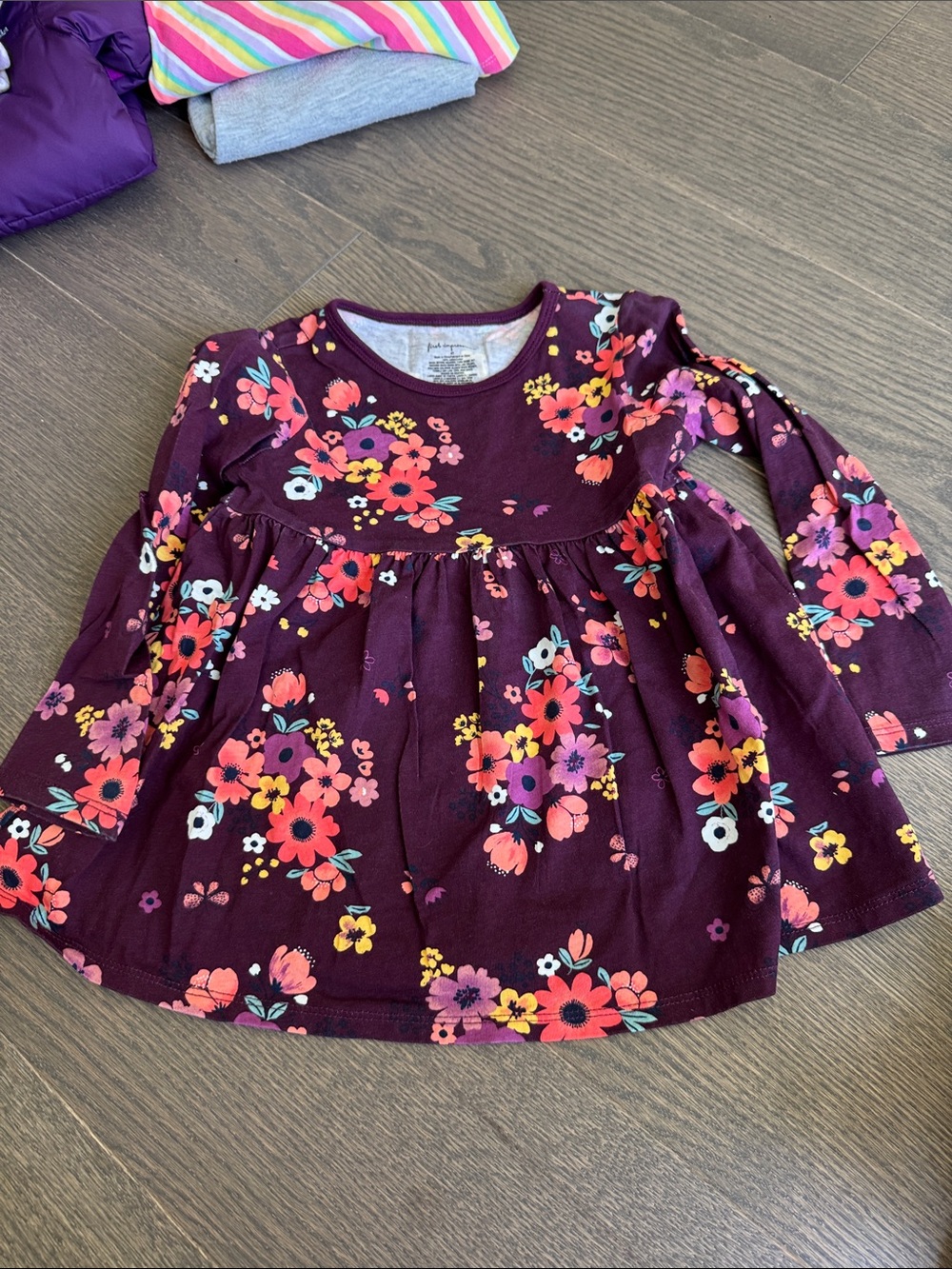 First Impressions Purple Floral Long Sleeve Tunic